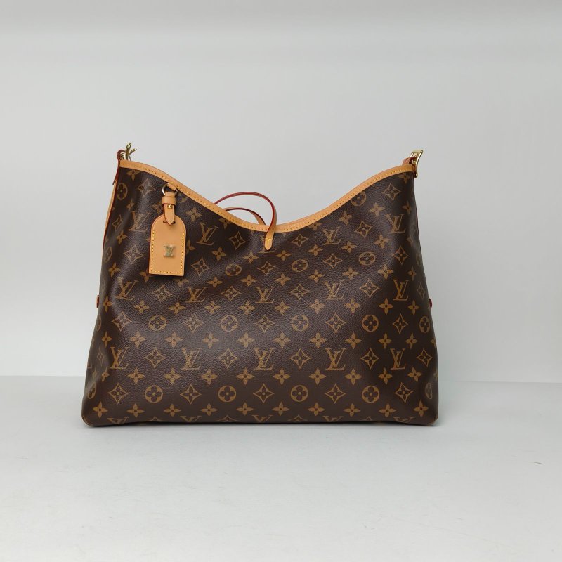 LOUIS VUITTON CARRYALL中號39配子袋老花PVC金扣晶片肩背包-0