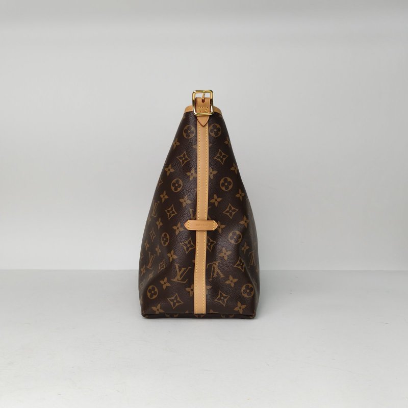 LOUIS VUITTON CARRYALL中號39配子袋老花PVC金扣晶片肩背包-1