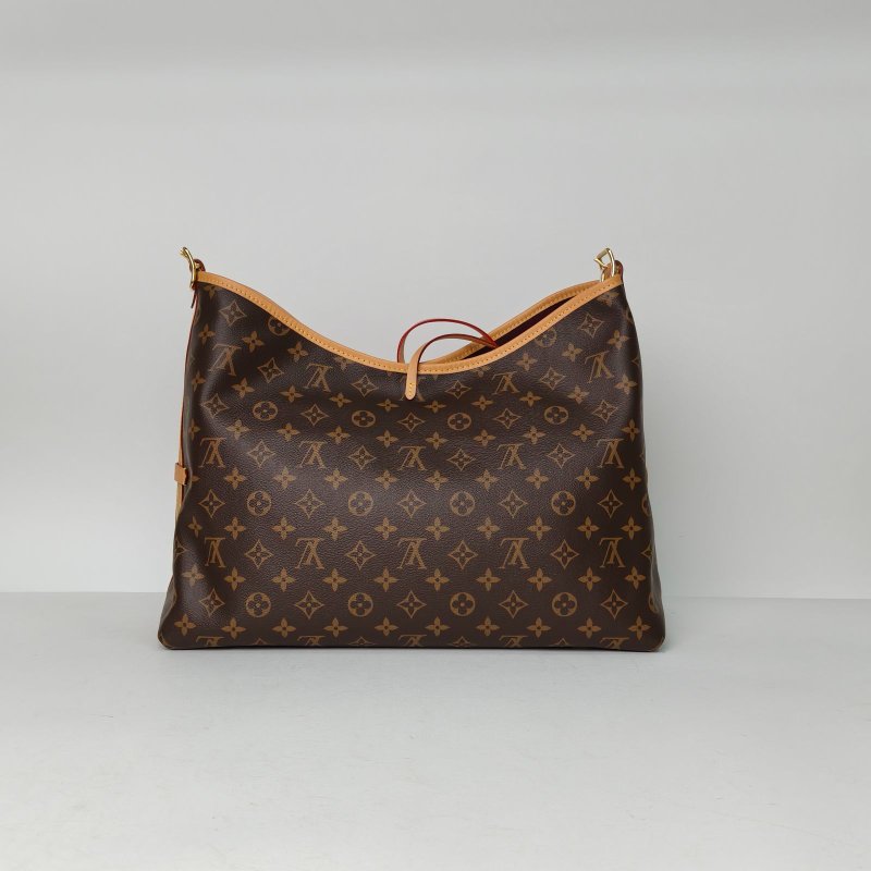 LOUIS VUITTON CARRYALL中號39配子袋老花PVC金扣晶片肩背包-2