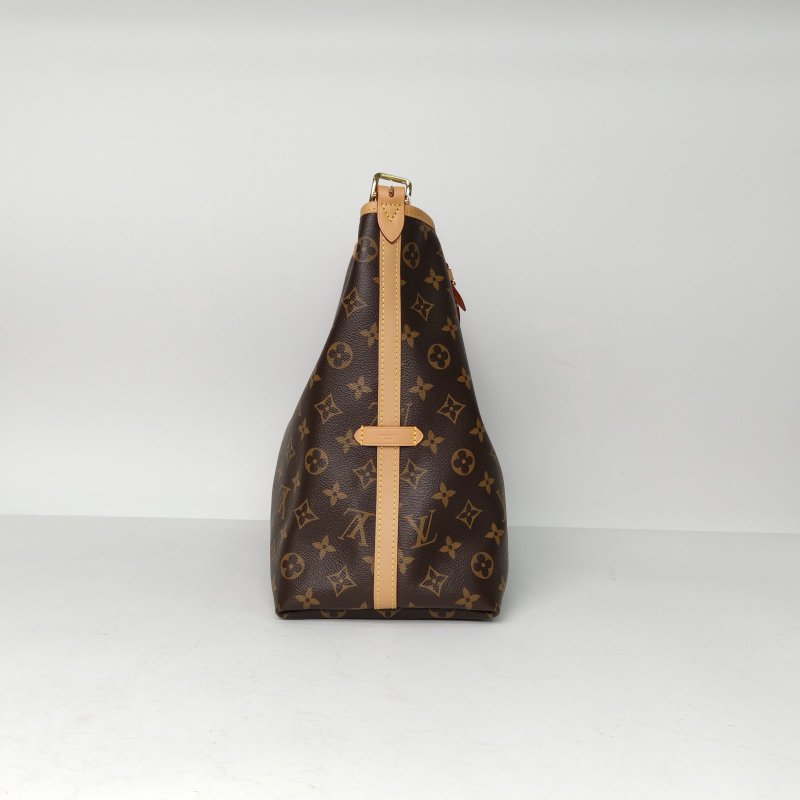 LOUIS VUITTON CARRYALL中號39配子袋老花PVC金扣晶片肩背包-3