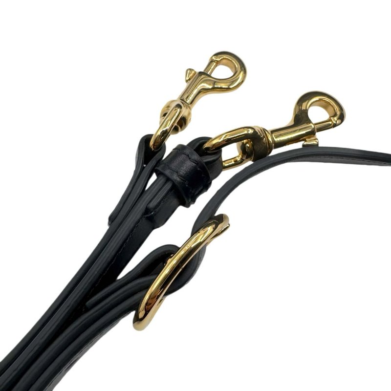 GUCCI古馳 Logo壓印大容量雙肩帶拉鍊絎縫 皮革 斜挎包手提包  黑色-15