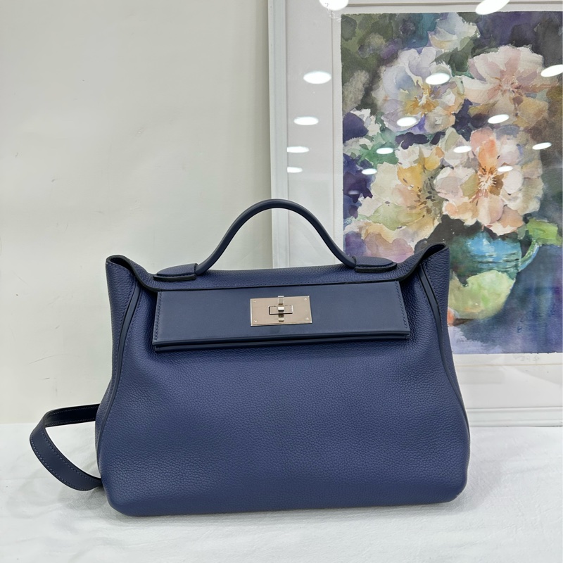 Hermes 愛馬仕 2424-29 寶石藍拼午夜藍 U刻 有購證-1