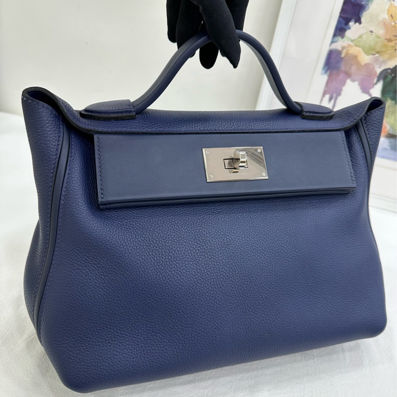 Hermes 愛馬仕 2424-29 寶石藍拼午夜藍 U刻 有購證-8
