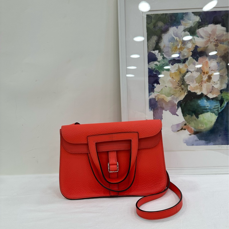 Hermes 愛馬仕 98 新 Halzan25 紅色 銀扣 Y刻 妥妥性價比之王彩色絕絕子-1