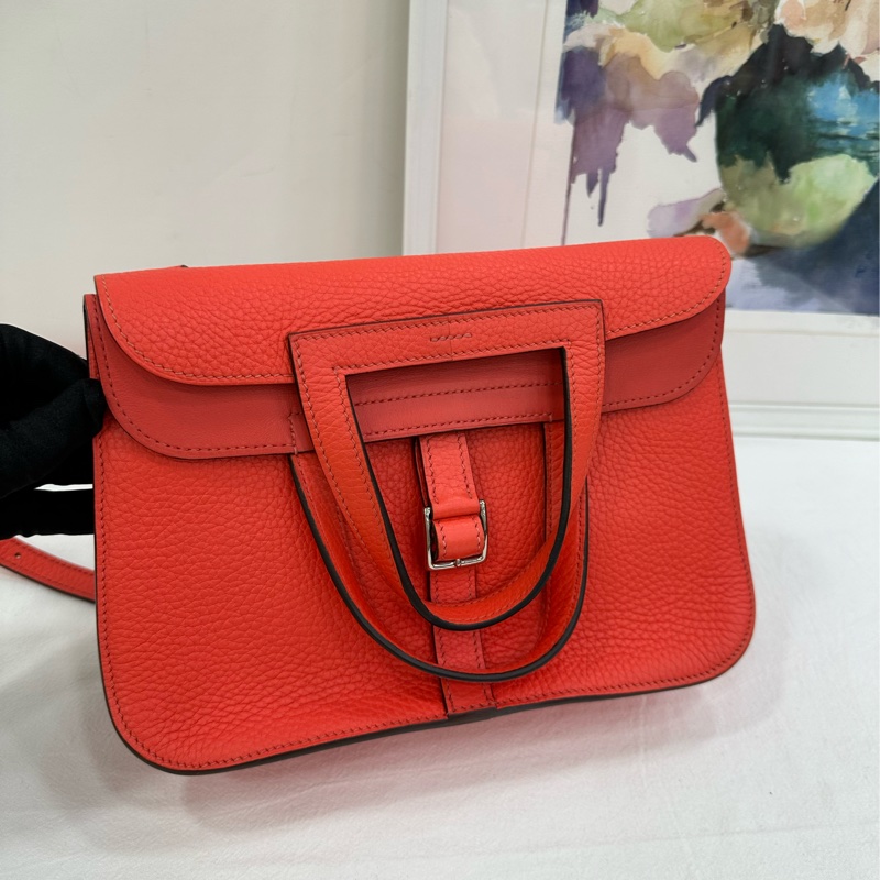Hermes 愛馬仕 98 新 Halzan25 紅色 銀扣 Y刻 妥妥性價比之王彩色絕絕子-5