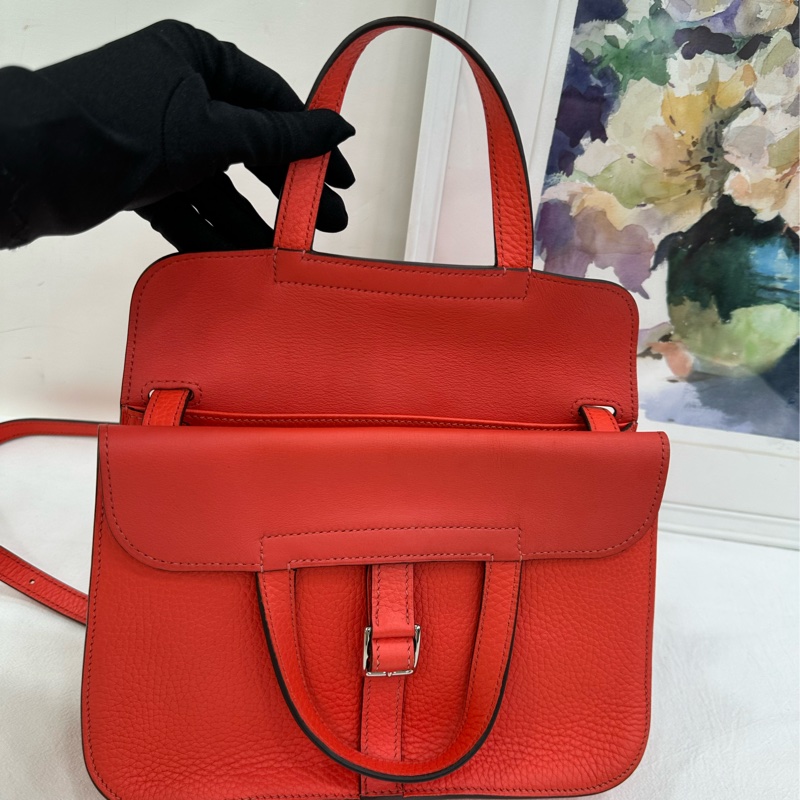 Hermes 愛馬仕 98 新 Halzan25 紅色 銀扣 Y刻 妥妥性價比之王彩色絕絕子-8