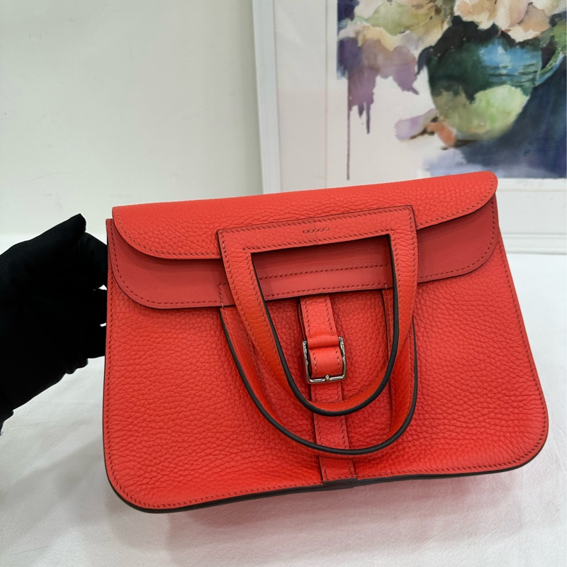 Hermes 愛馬仕 98 新 Halzan25 紅色 銀扣 Y刻 妥妥性價比之王彩色絕絕子-9