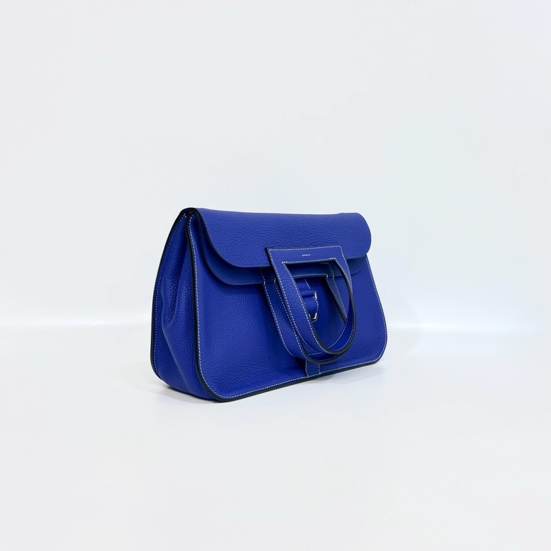 Hermes 7T電光藍TC皮Halzan 31cm五用包-2