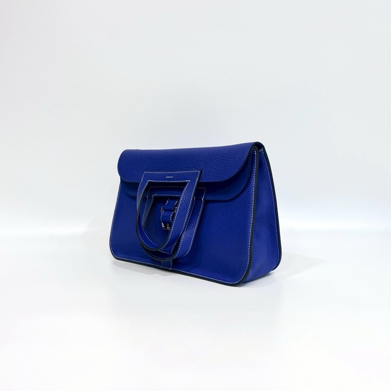 Hermes 7T電光藍TC皮Halzan 31cm五用包-3