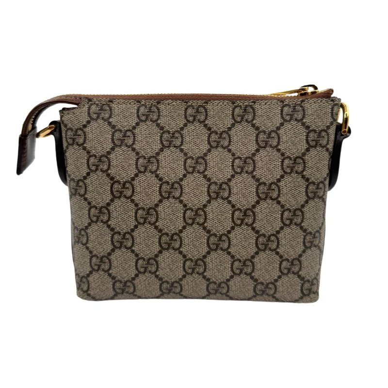 GUCCI古馳 雙G系列 雙G徽標可拆卸肩帶 帆布拼皮革飾邊 單肩斜挎包 男款-2