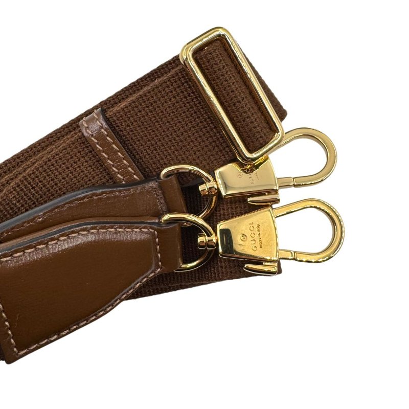 GUCCI古馳 雙G系列 雙G徽標可拆卸肩帶 帆布拼皮革飾邊 單肩斜挎包 男款-10