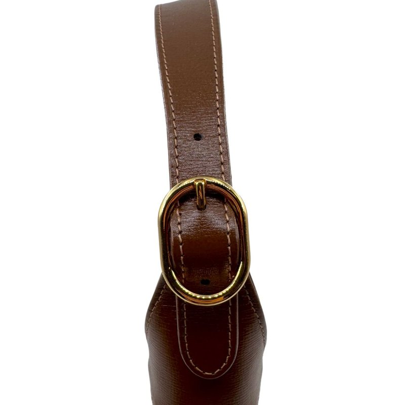 GUCCI古馳 Jackie 1961 金色鎖扣幾何印花可拆卸延長肩帶 帆布拼皮革飾邊 半月腋下包 單肩包 小號 女款 棕粉拼色-4