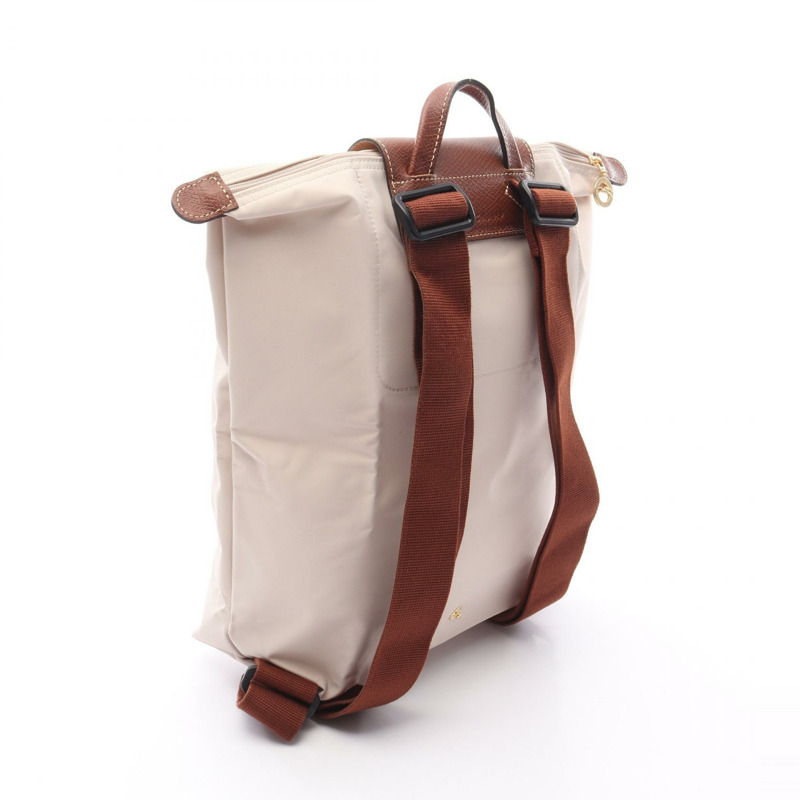 Longchamp Le Pliage Original M 雙肩包 10284089P71 帆布皮革 米色 棕色 全新 女款-1