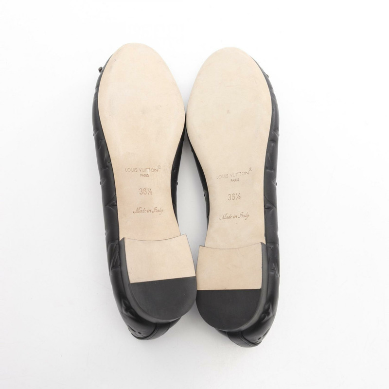 路易威登 Nina 系列芭蕾舞鞋，黑色真皮，二手女款，尺寸 36 1/2-3
