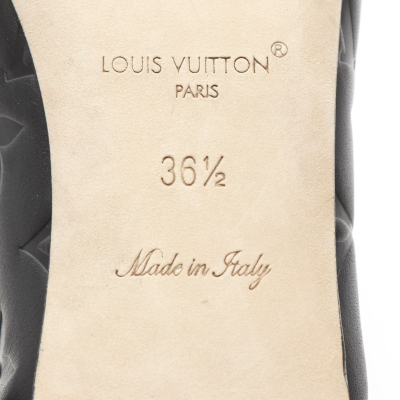 路易威登 Nina 系列芭蕾舞鞋，黑色真皮，二手女款，尺寸 36 1/2-5