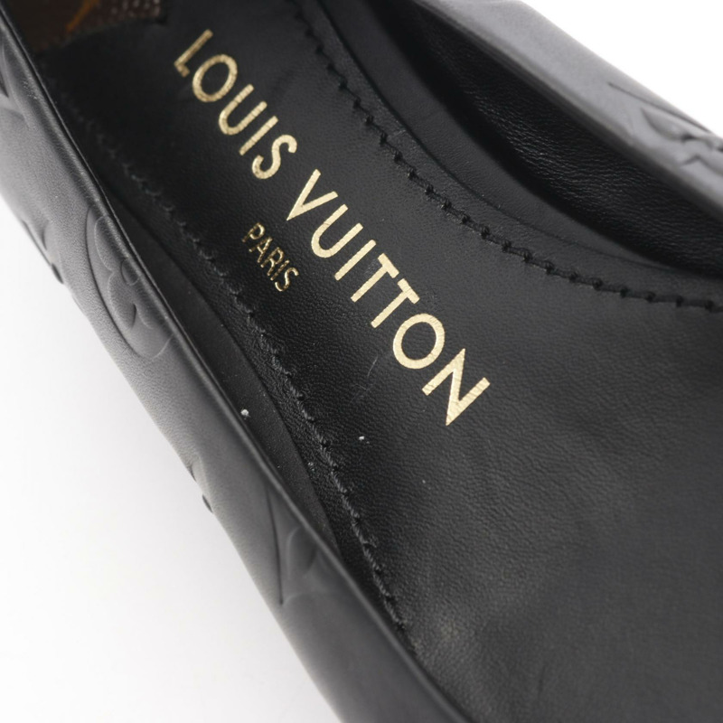 路易威登 Nina 系列芭蕾舞鞋，黑色真皮，二手女款，尺寸 36 1/2-8