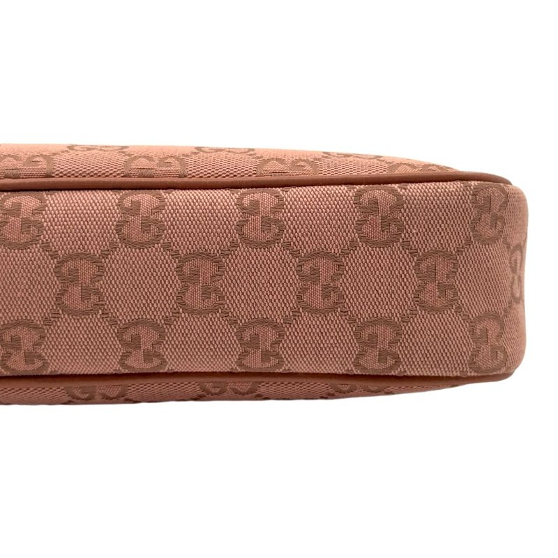 GUCCI古馳 Ophidia 經典老花滿印拉鍊開合 帆布拼皮革 單肩包手提包 小號 女款 粉色-7