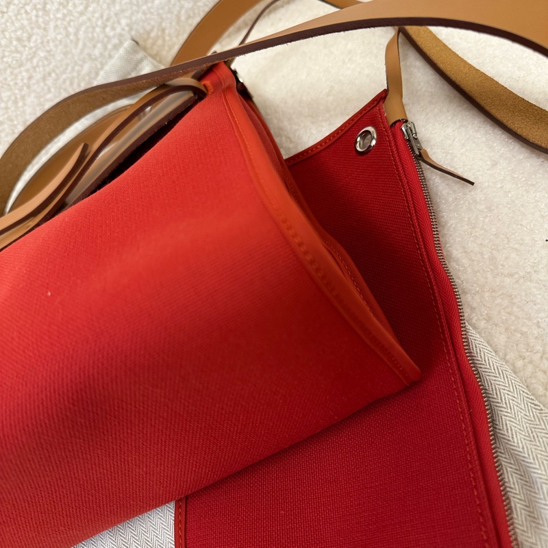 Hermès/愛馬仕 Herbag31 金棕拼紅 銀扣 X刻保存狀態極佳,-5