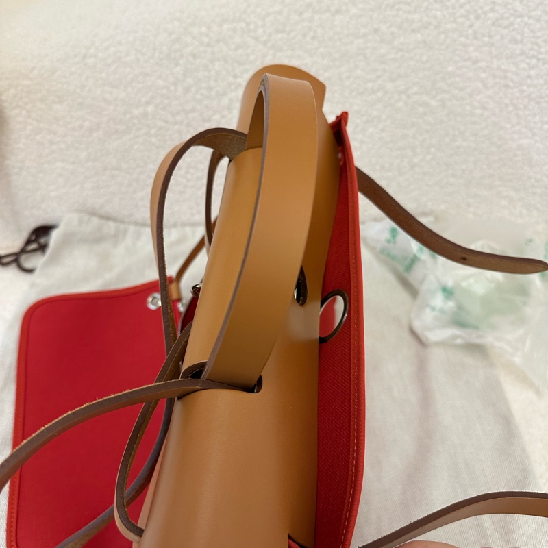 Hermès/愛馬仕 Herbag31 金棕拼紅 銀扣 X刻保存狀態極佳,-9