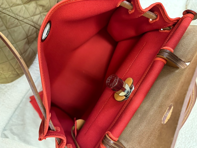 Hermès/愛馬仕 Herbag31 金棕拼紅 銀扣 X刻保存狀態極佳,-11