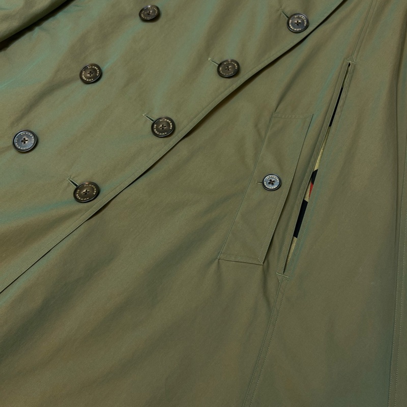 BURBERRY英國軍綠風衣斗篷UK8-6