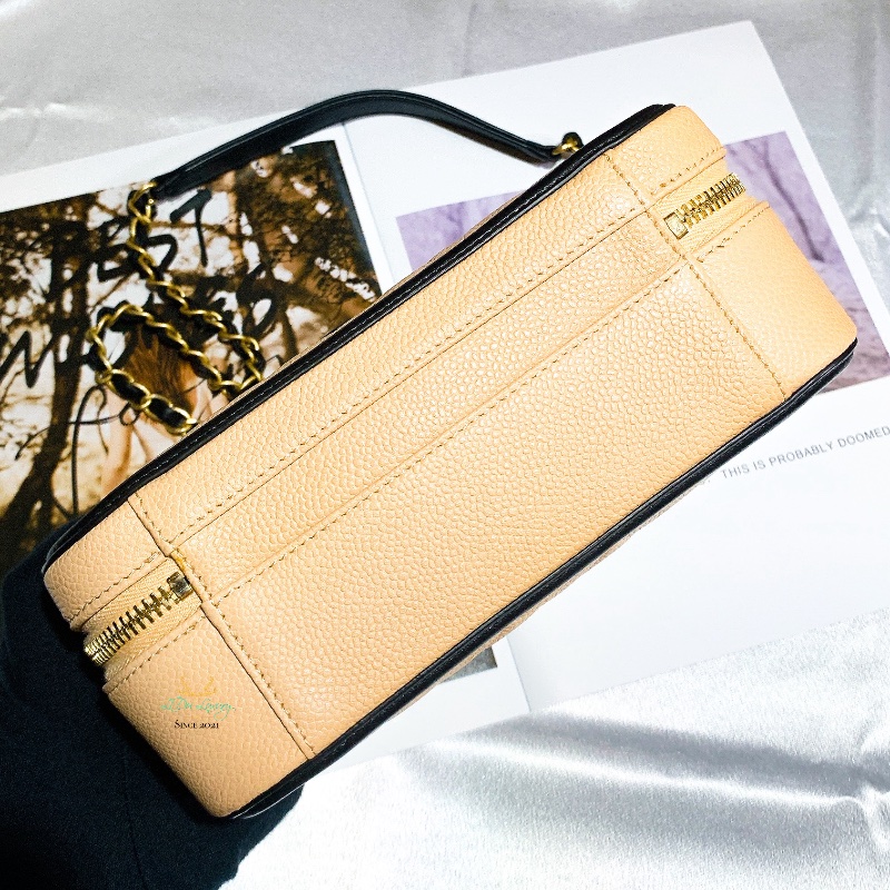 CHANEL 香奈兒 Vanity case 21公分 養樂多色 化妝箱 鍊包 晚宴包-7