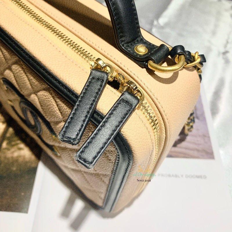 CHANEL 香奈兒 Vanity case 21公分 養樂多色 化妝箱 鍊包 晚宴包-10