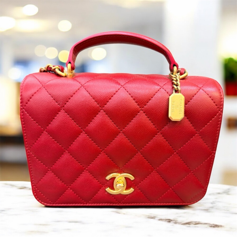 CHANEL風琴包/正紅色-5