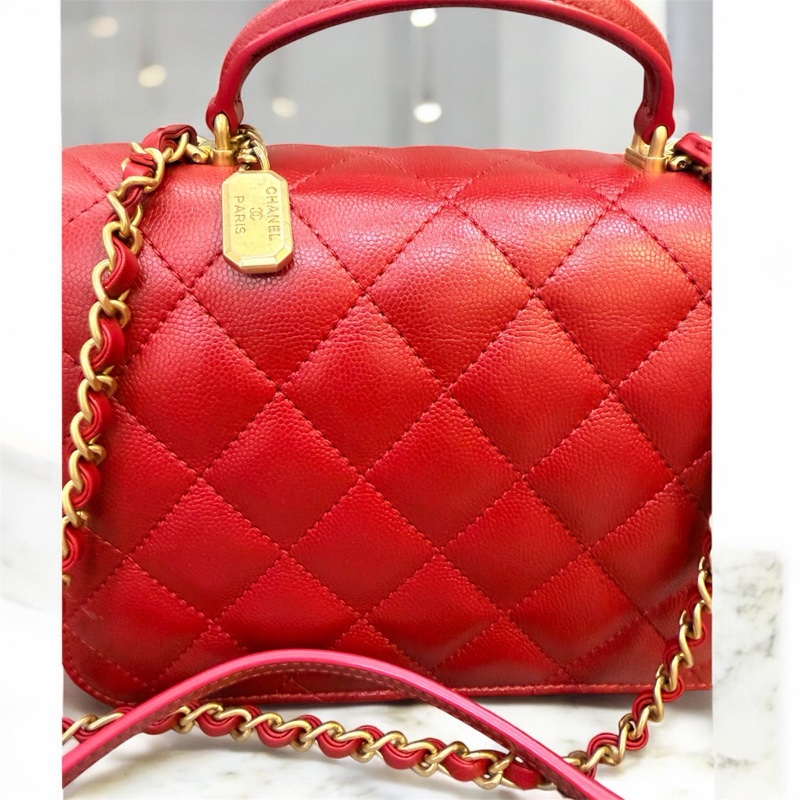 CHANEL風琴包/正紅色-9