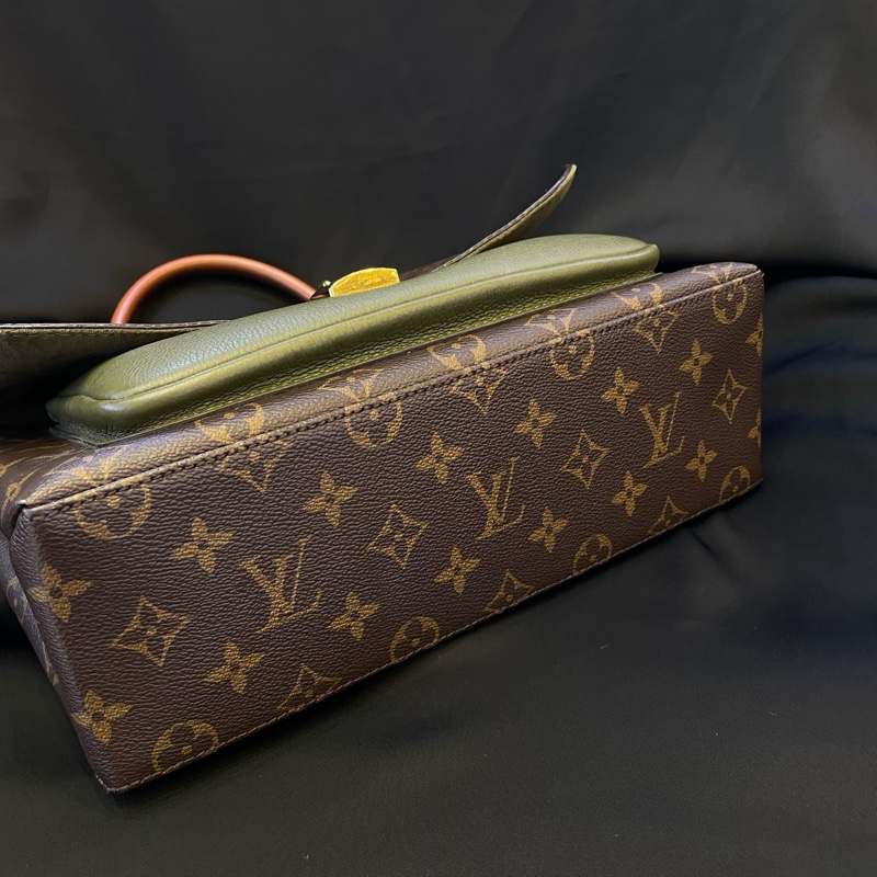 lv 鎖頭郵差包 老花拼綠皮 單包 19年➕芯片 原始成色 專柜价18700-6