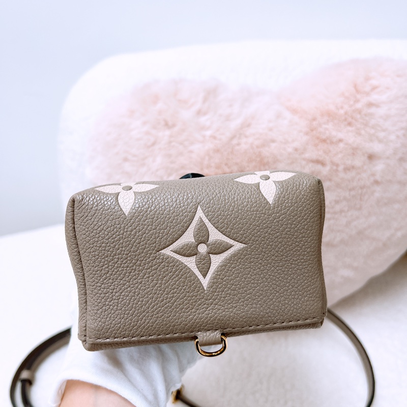Lv tiny 灰米拼色迷你背包 單肩兩用-2