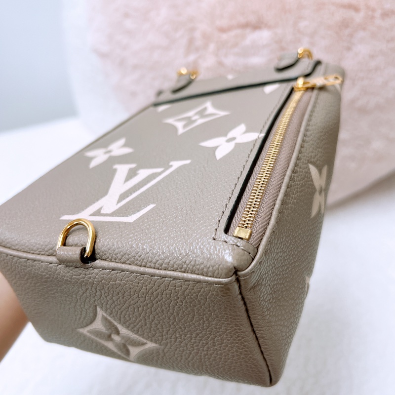 Lv tiny 灰米拼色迷你背包 單肩兩用-8