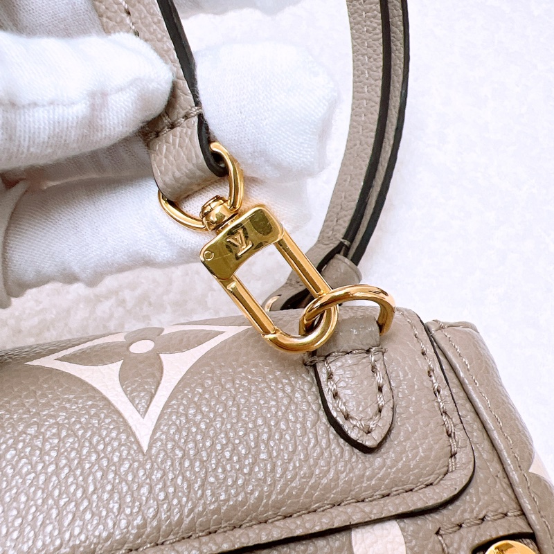 Lv tiny 灰米拼色迷你背包 單肩兩用-10