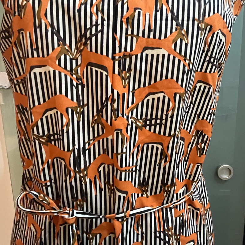 KATE SPADE SATURDAY 無袖洋裝|橘×黑×白 狐狸印花連身裙🦊-1