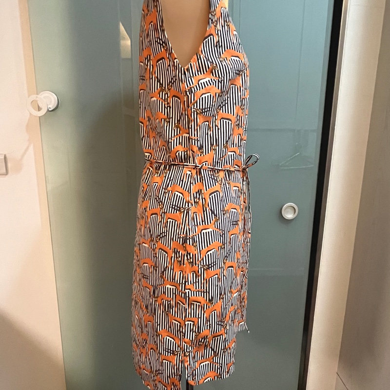 KATE SPADE SATURDAY 無袖洋裝|橘×黑×白 狐狸印花連身裙🦊-2