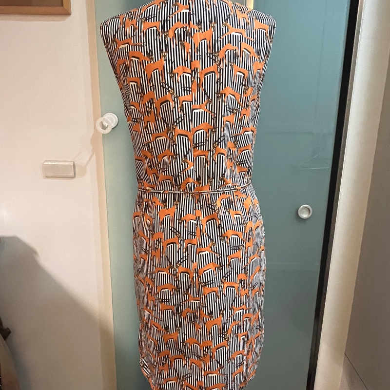 KATE SPADE SATURDAY 無袖洋裝|橘×黑×白 狐狸印花連身裙🦊-4