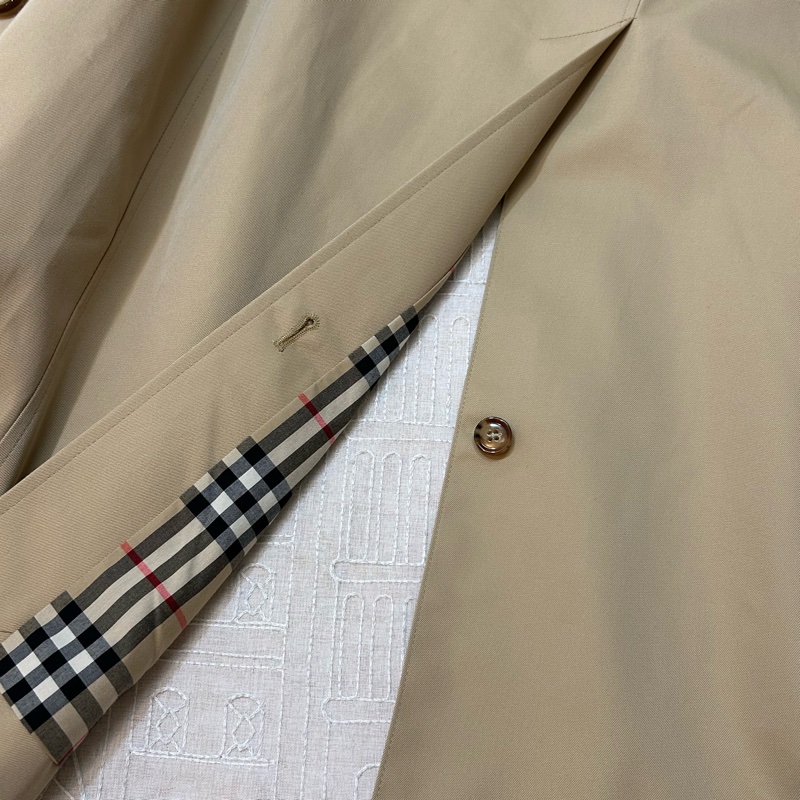 BURBERRY英國蜜色格紋裁片風衣UK6-12
