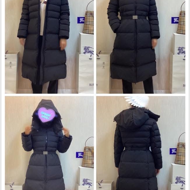 BURBERRY英國黑色連帽鵝絨大衣M-1