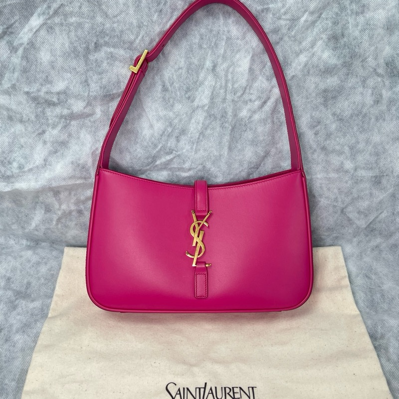 Saint Laurent (聖羅蘭）YSL 粉色Hobo Bag 腋下包 单肩包 斜挎包-0