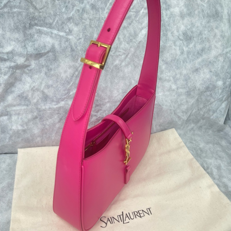 Saint Laurent (聖羅蘭）YSL 粉色Hobo Bag 腋下包 单肩包 斜挎包-3
