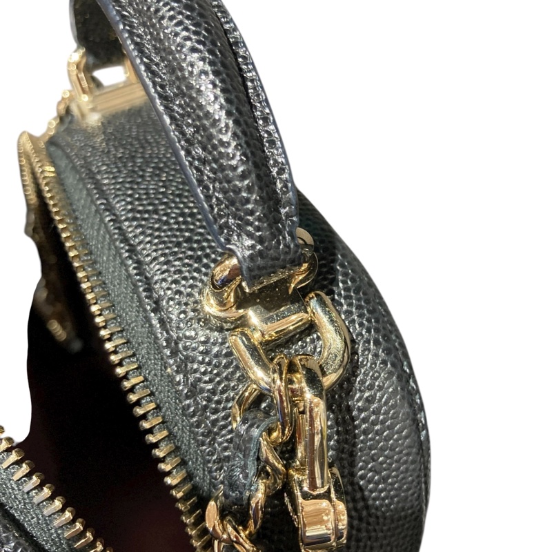 Chanel 小書包 淡金扣 後背包 黑色荔枝皮-5