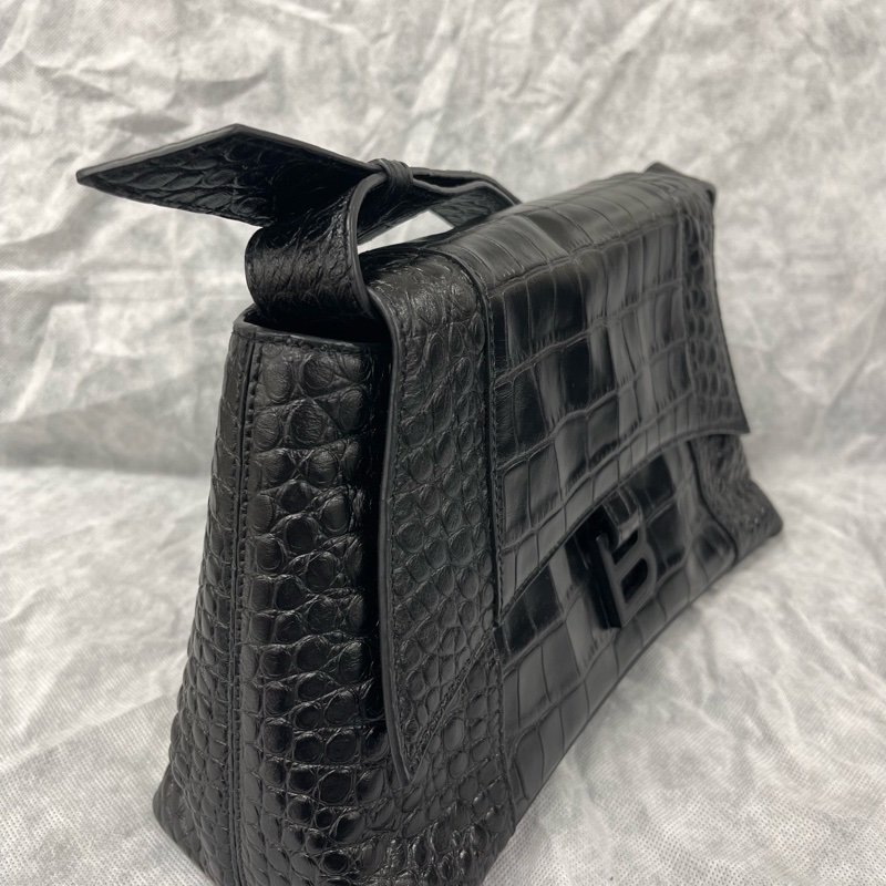 Balenciaga 巴黎世家Downtown 黑武士 so black 鳄鱼压纹沙漏-1