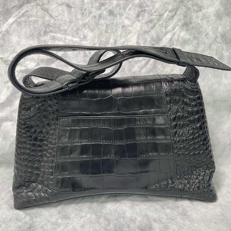 Balenciaga 巴黎世家Downtown 黑武士 so black 鳄鱼压纹沙漏-2