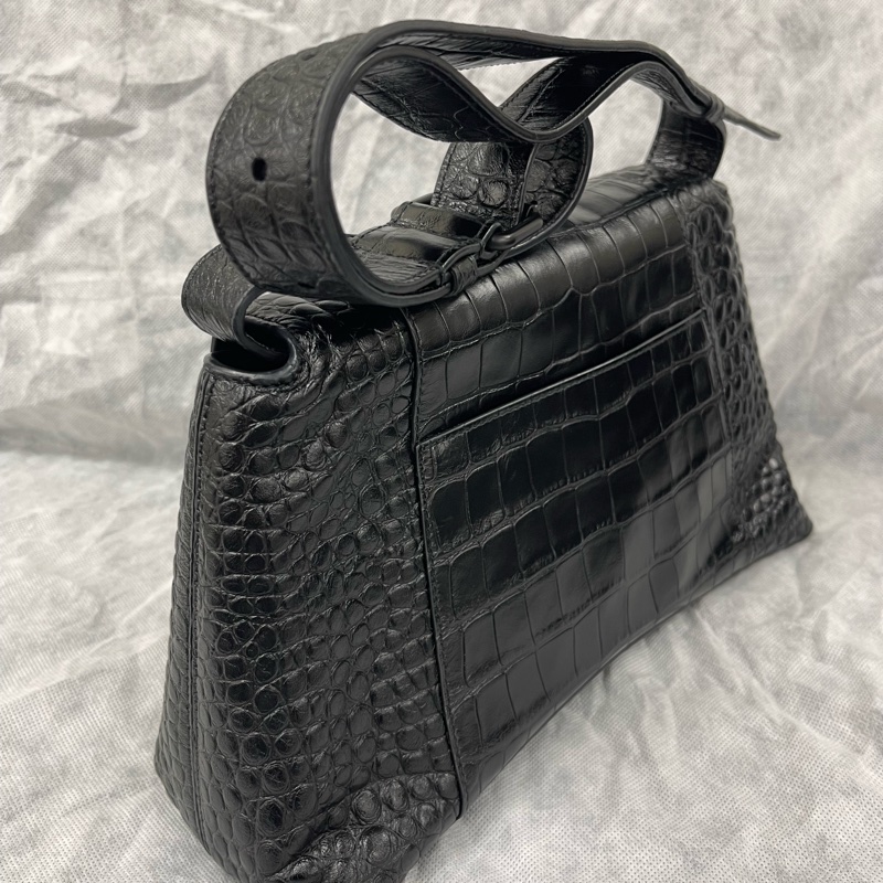 Balenciaga 巴黎世家Downtown 黑武士 so black 鳄鱼压纹沙漏-3