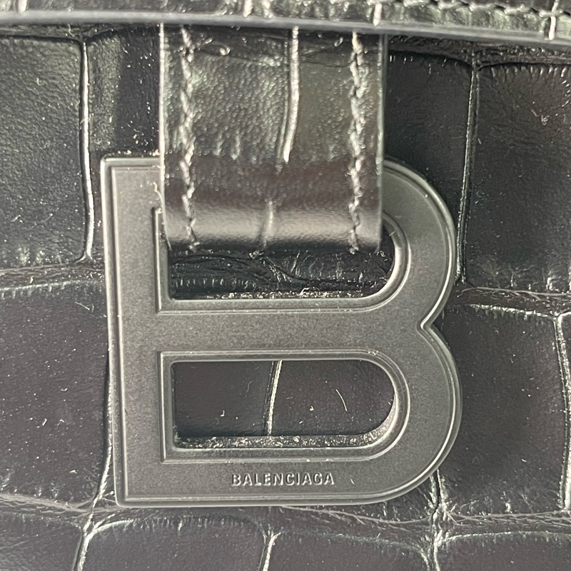 Balenciaga 巴黎世家Downtown 黑武士 so black 鳄鱼压纹沙漏-10