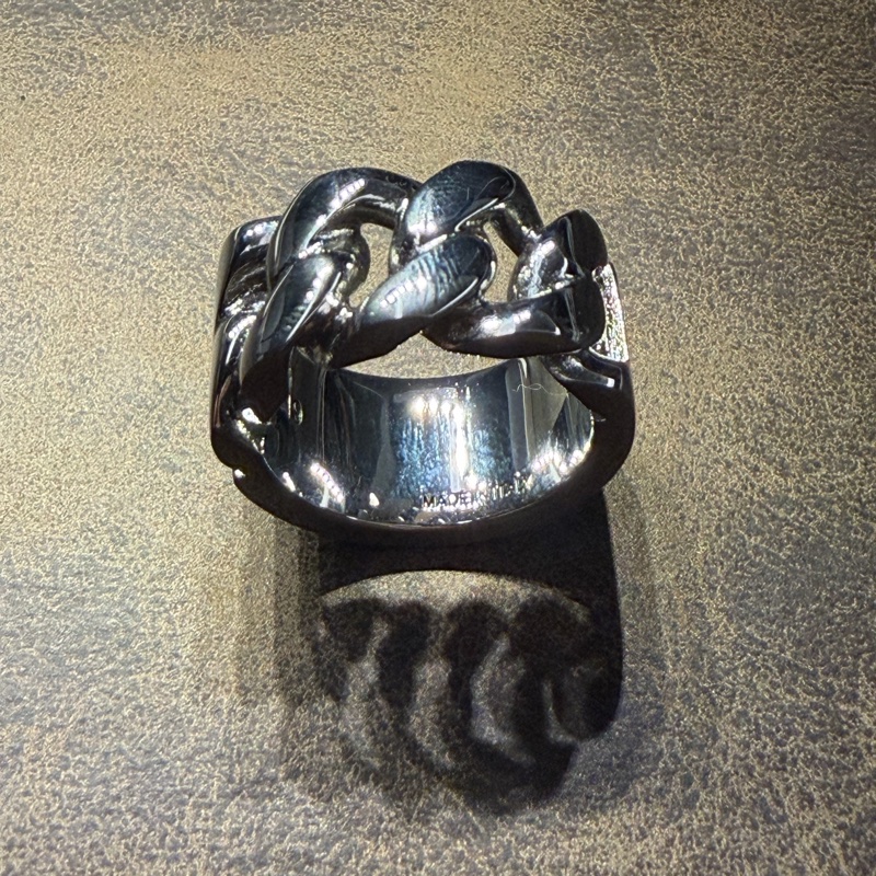 Alexander McQueen 寬版簍空銀戒指-1