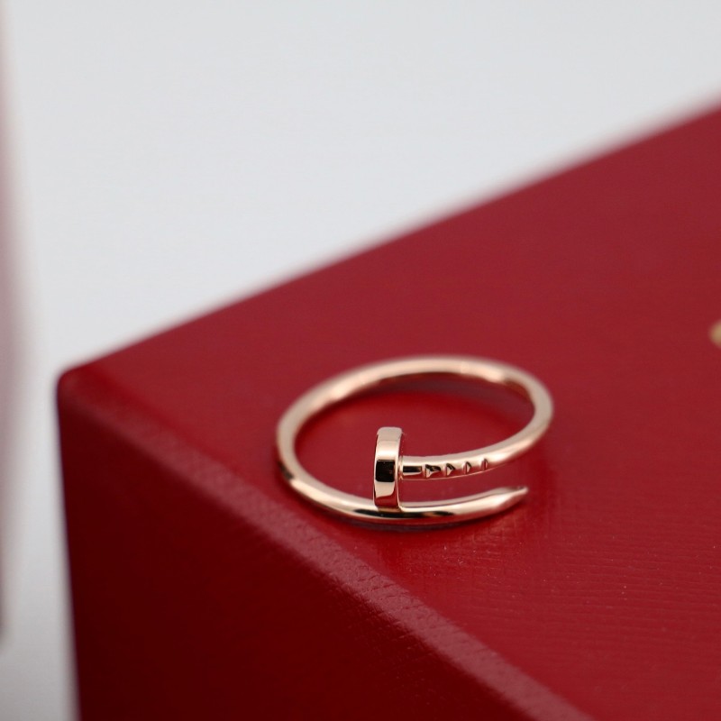 Cartier 玫瑰金釘子戒指窄版 54碼 有盒子-2