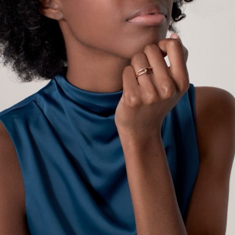 Cartier 玫瑰金釘子戒指窄版 54碼 有盒子-4