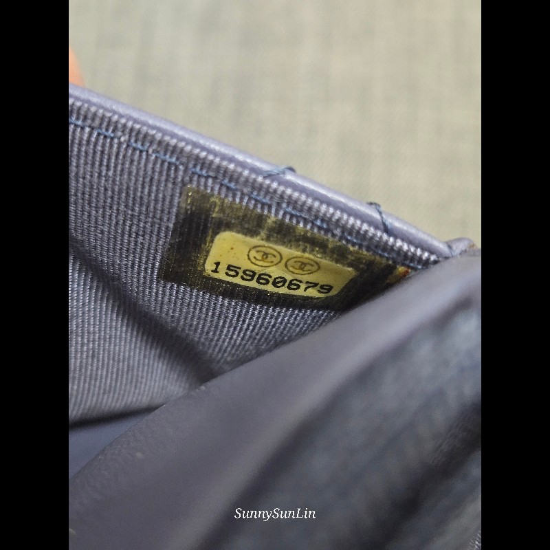 香奈兒 Chanel woc 藍紫色 紫灰色 銀色 雙C logo 鍊條包-54