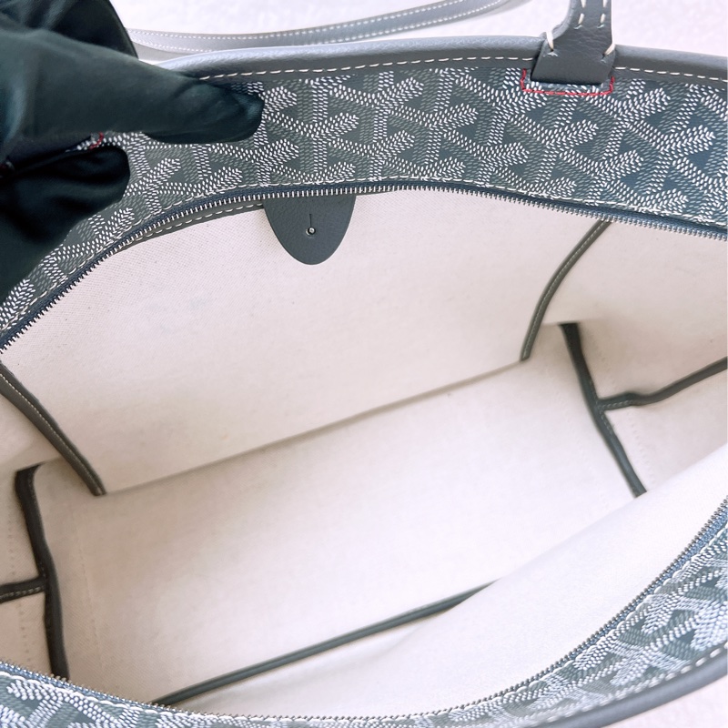 Goyard artois pm 灰色老花托特包-12